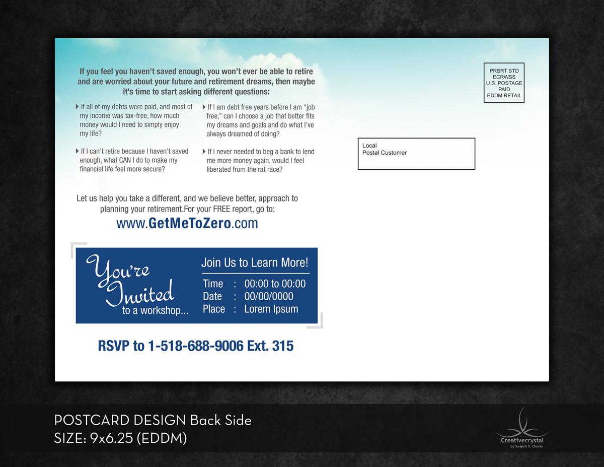 Postcard Design by Creativecrystal for The Optimus Group | Design #3897969
