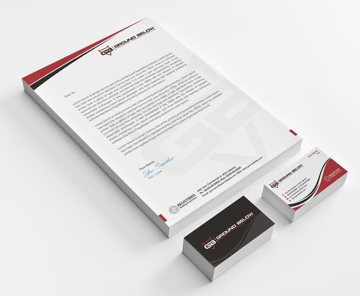 Stationery Design by INDIAN_Ashok for Ground below | Design #3804517