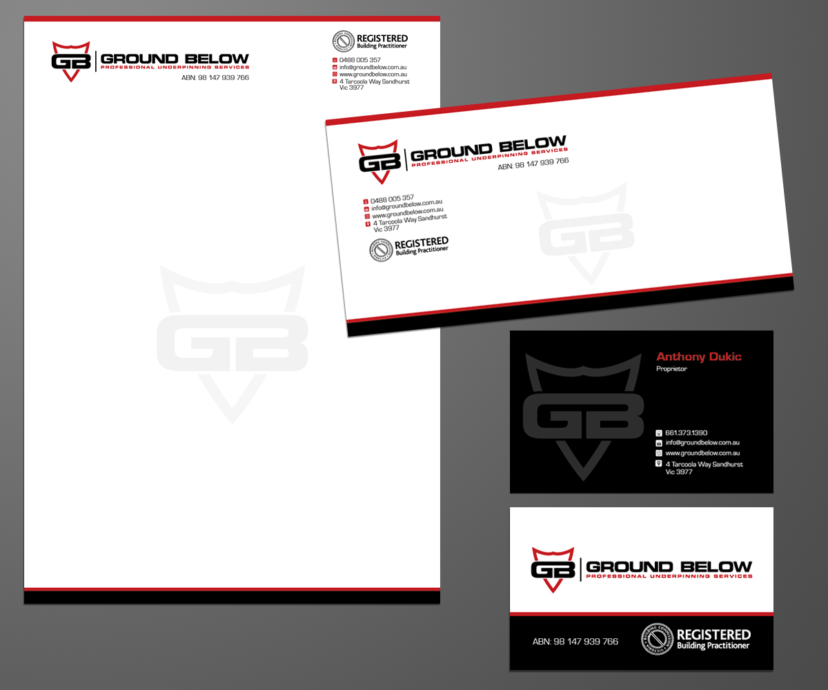 Stationery Design by kousik for Ground below | Design #3805279