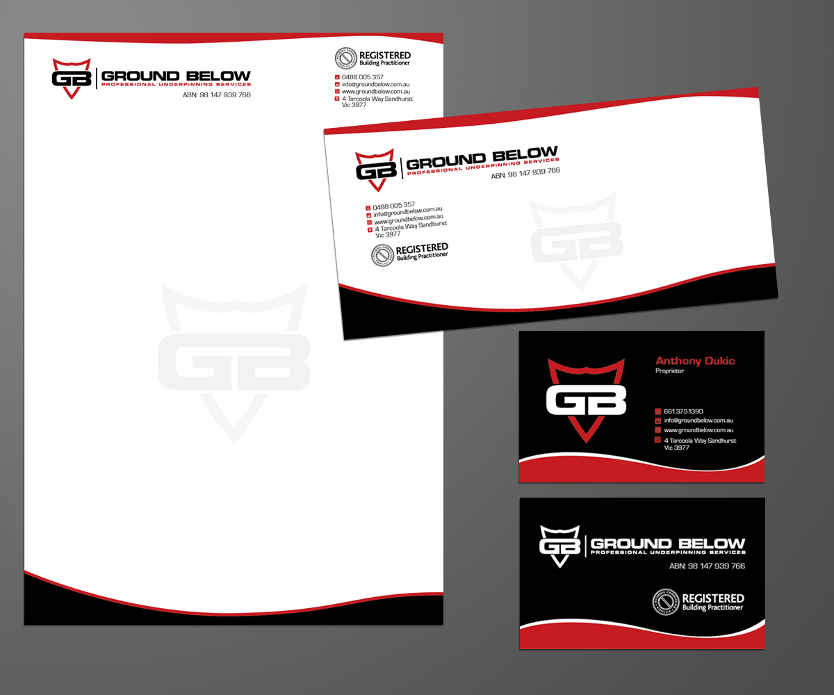 Stationery Design by kousik for Ground below | Design #3805380