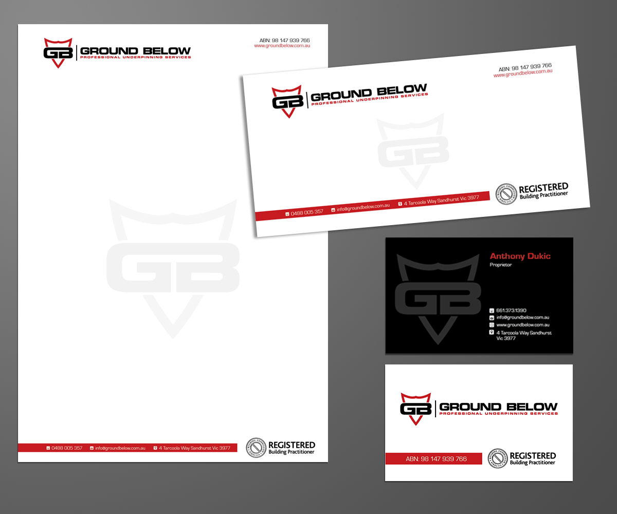 Stationery Design by kousik for Ground below | Design #3805452