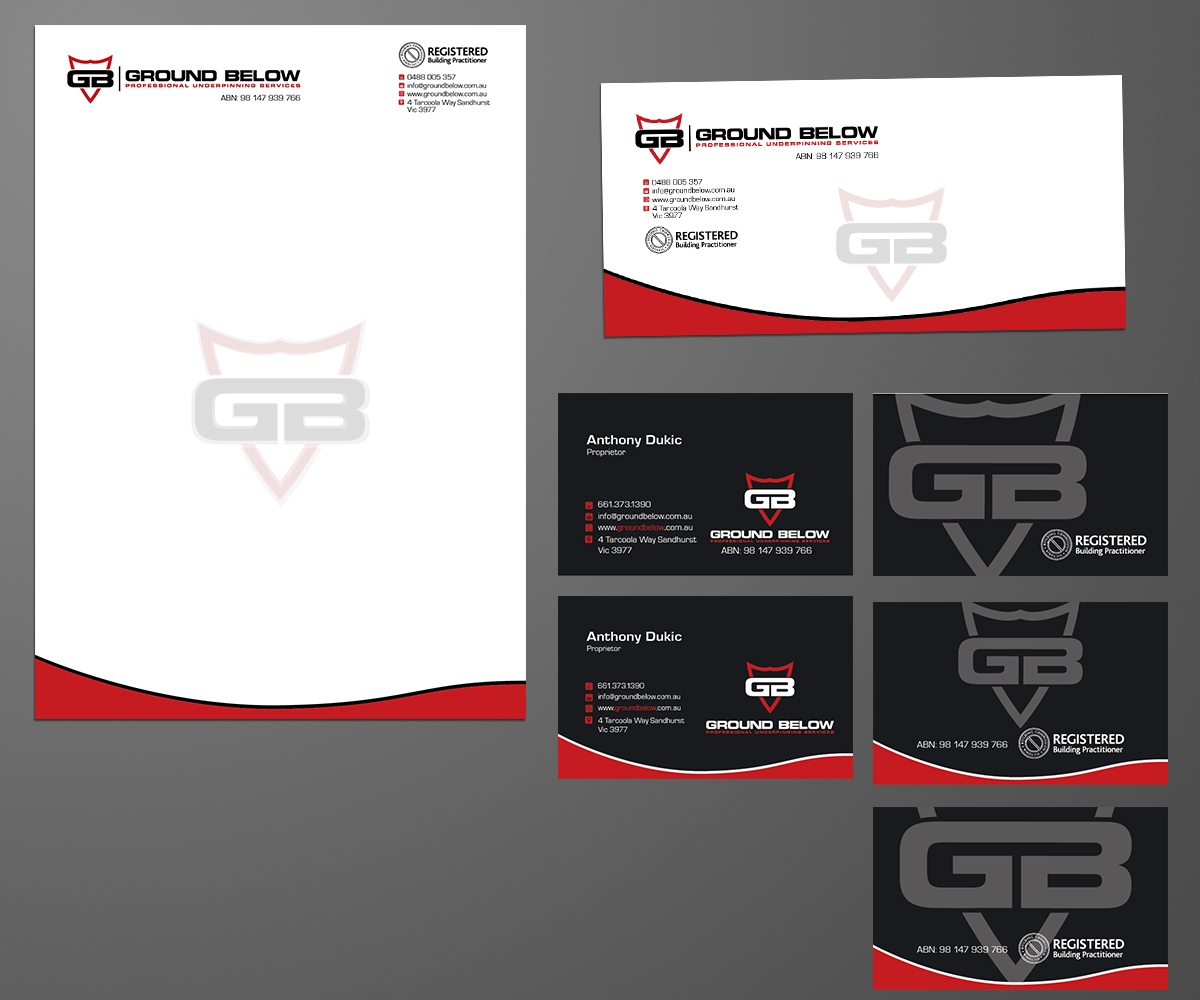 Stationery Design by kousik for Ground below | Design #3850837