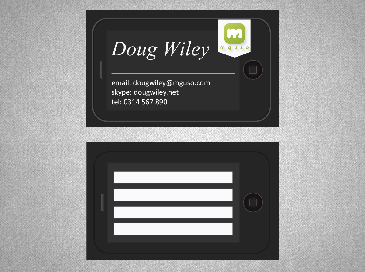 Business Card Design by RaduBanu for Mguso | Design #3826980