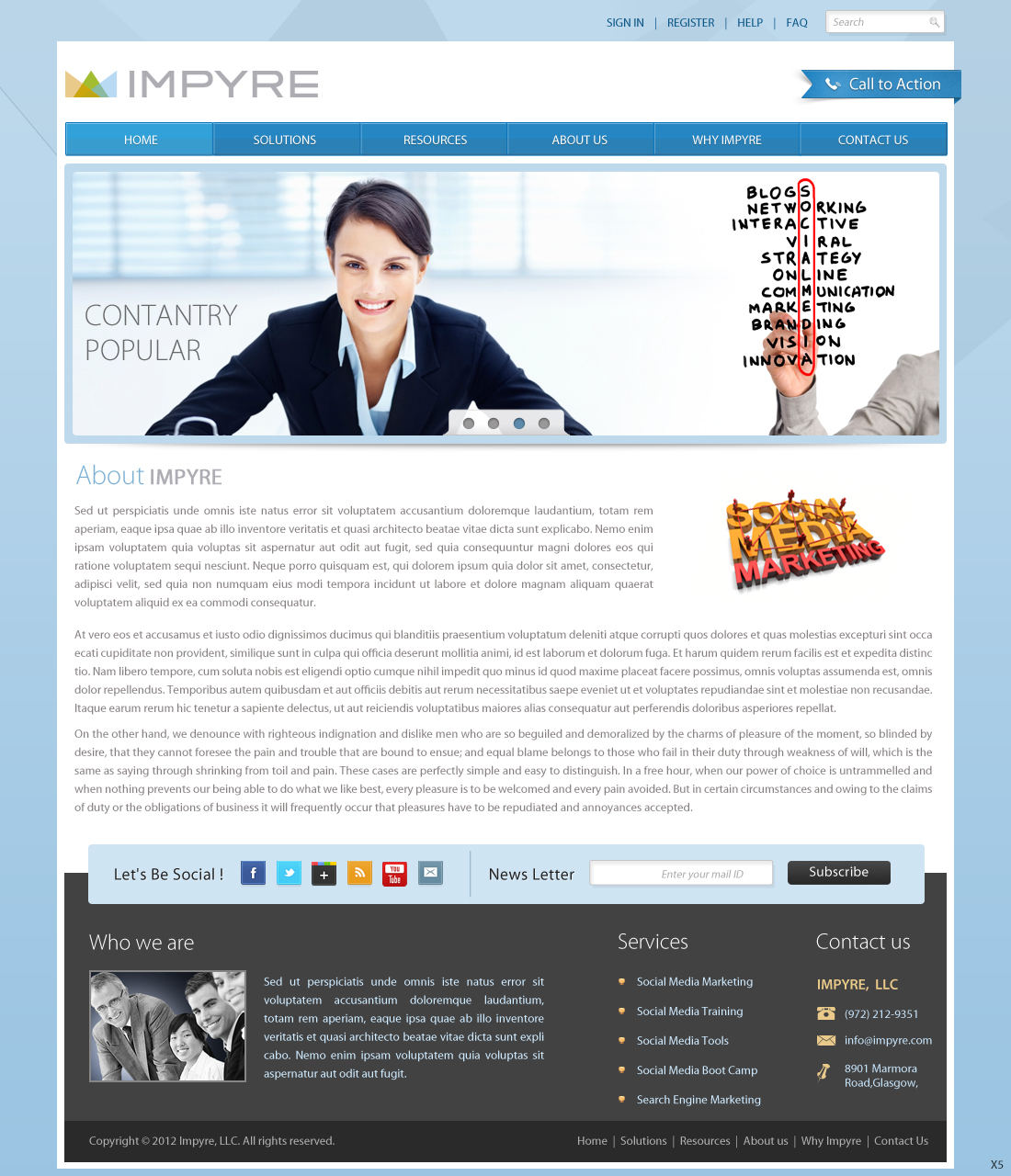 Web Design par pb pour Impyre, LLC | Design #1017695