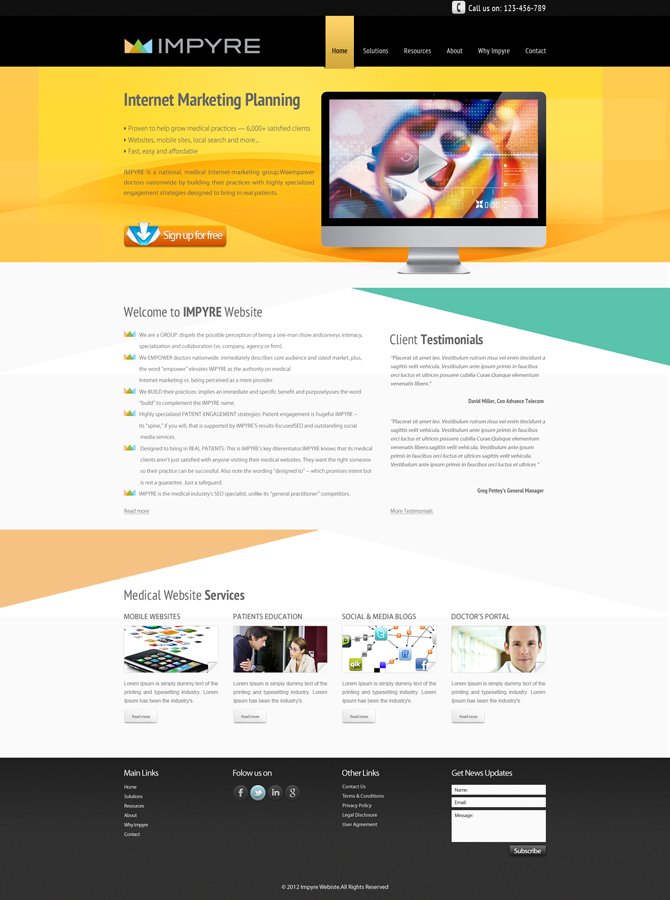 Web Design by leavingimpression for Impyre, LLC | Design #1014253