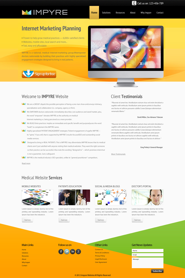 Web Design by leavingimpression for Impyre, LLC | Design #1015757