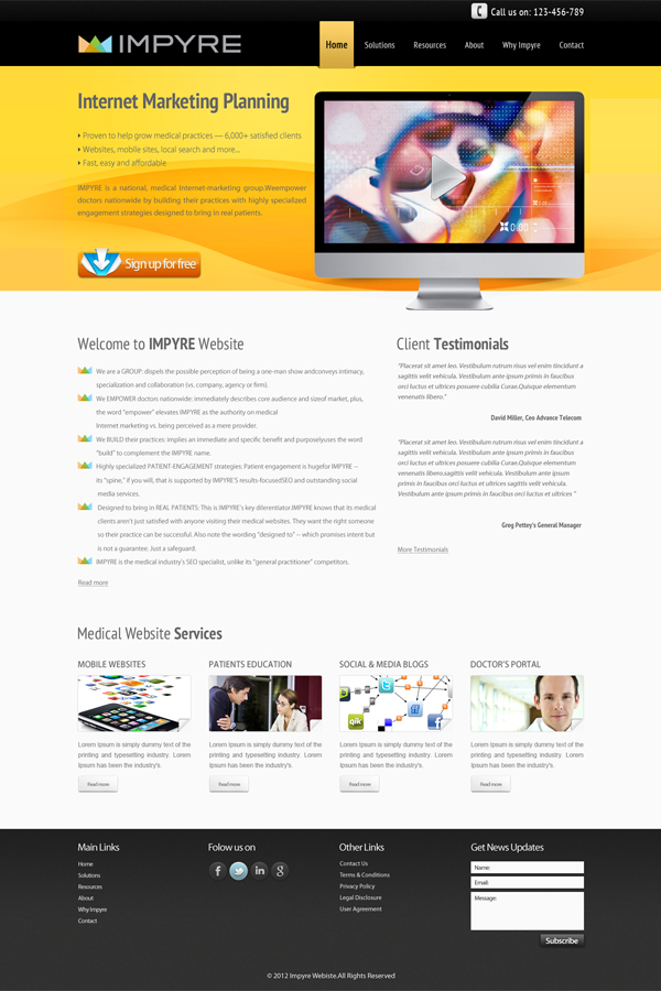 Web Design by leavingimpression for Impyre, LLC | Design #1015760