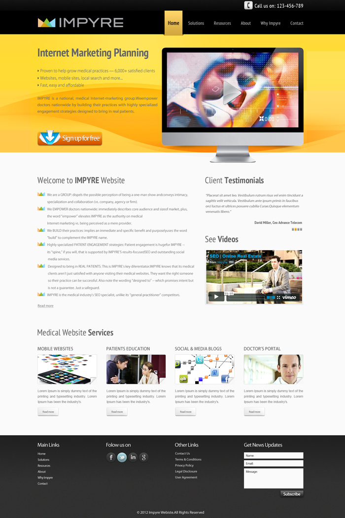 Web Design by leavingimpression for Impyre, LLC | Design #1015790