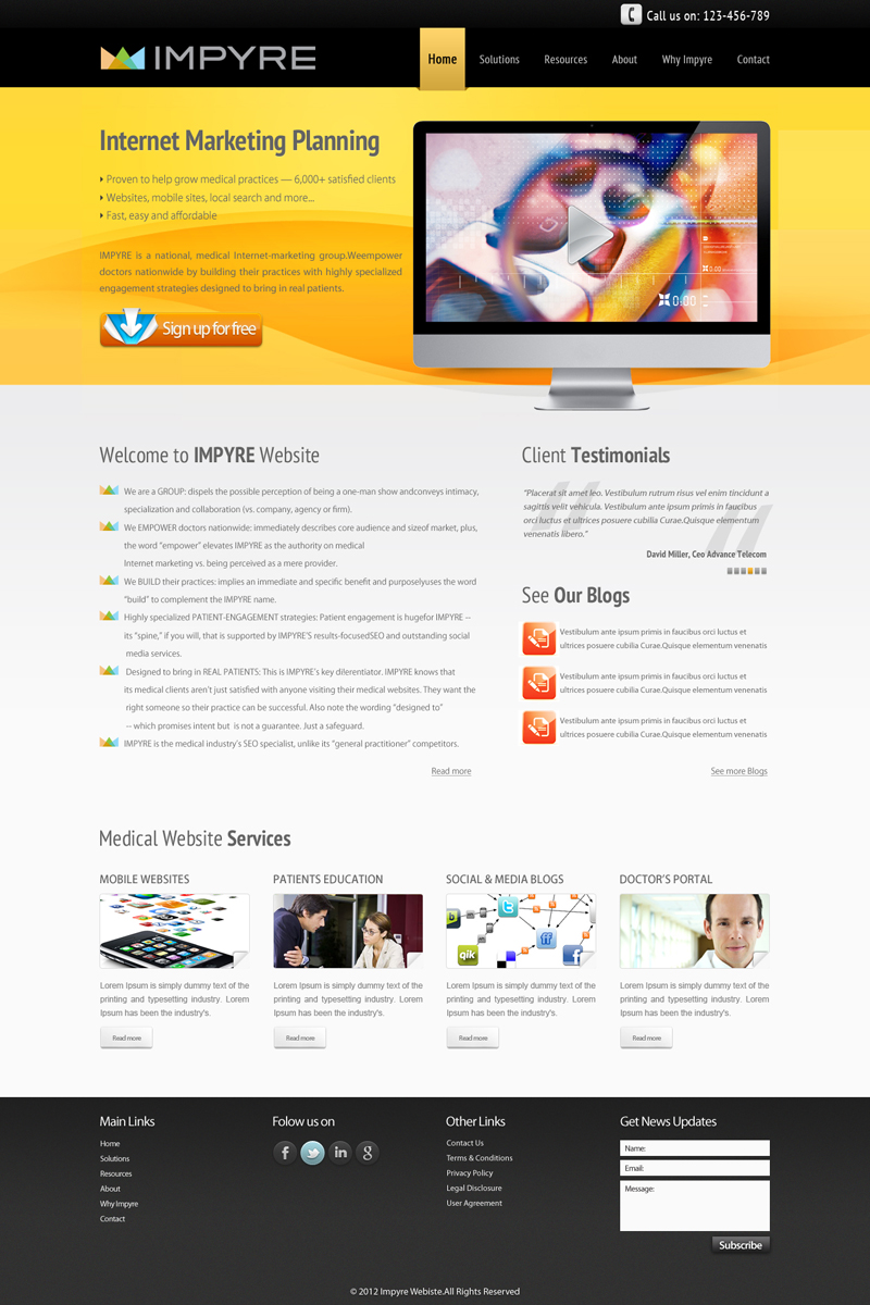 Web Design par leavingimpression pour Impyre, LLC | Design #1025322