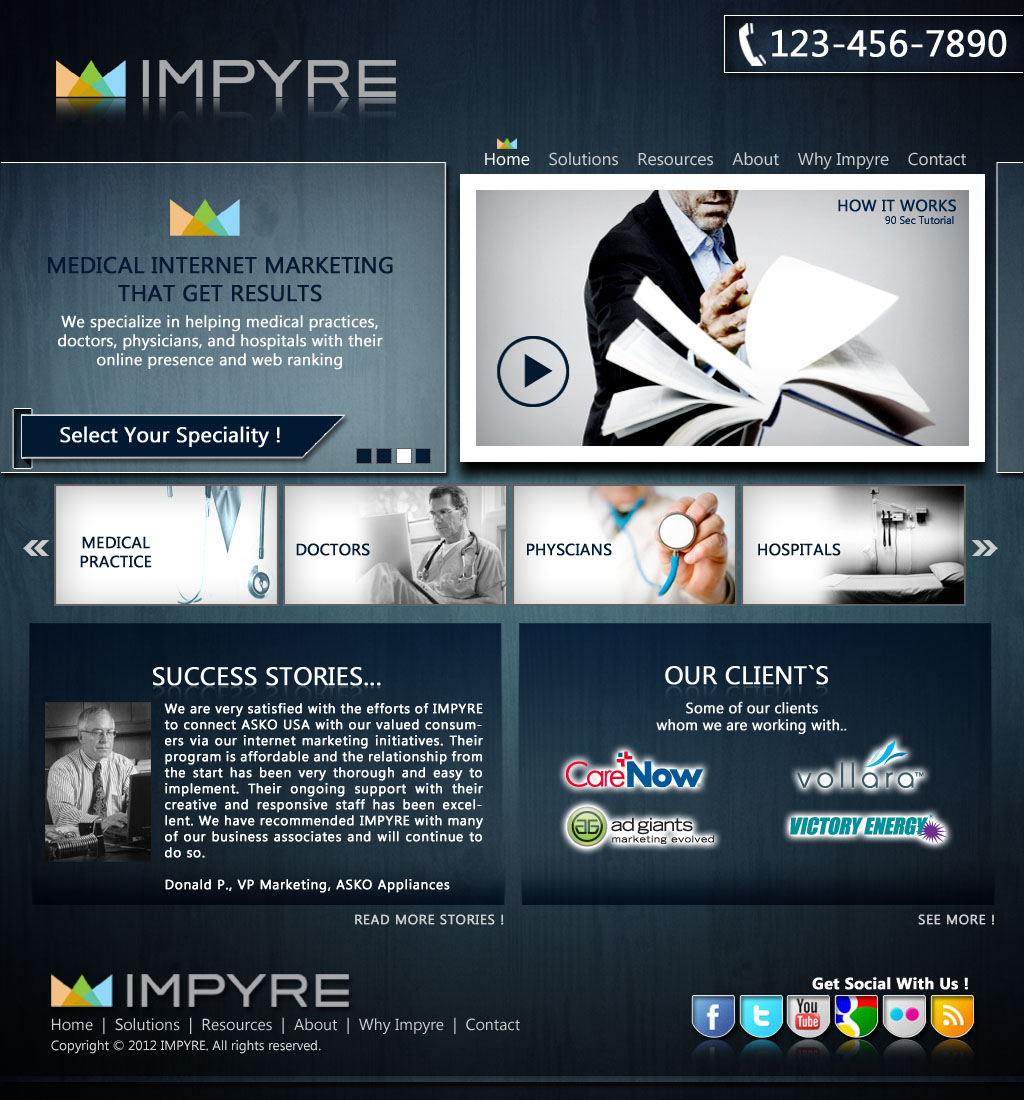 Web Design by iamhaseeb for Impyre, LLC | Design #1028439