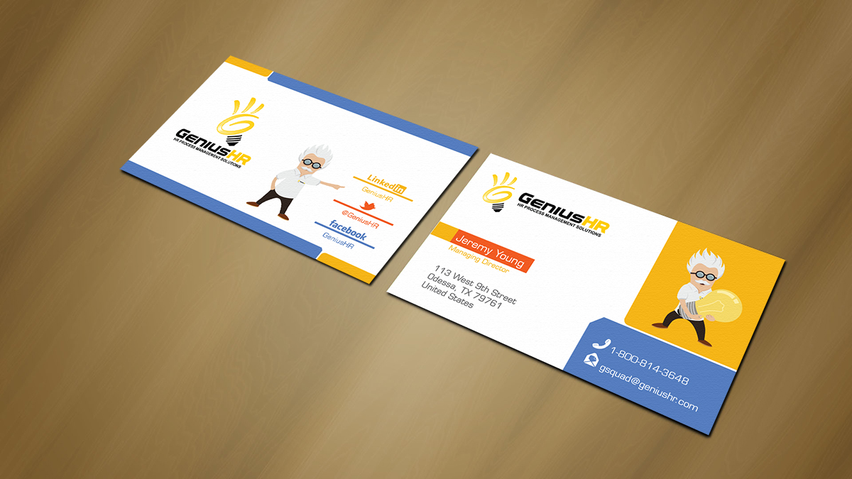 Business Card Design by toyz86 for GeniusHR | Design #3798873