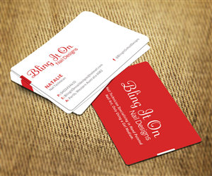 Business Card Design by Sarah Haroon for Bling it On nail designs  | Design: #3798705