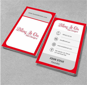 Business Card Design by AwsomeD for Bling it On nail designs  | Design: #3808845