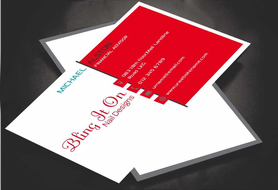 Diseño de Tarjeta de Presentación por AwsomeD para Bling it On nail designs  | Diseño #3808853