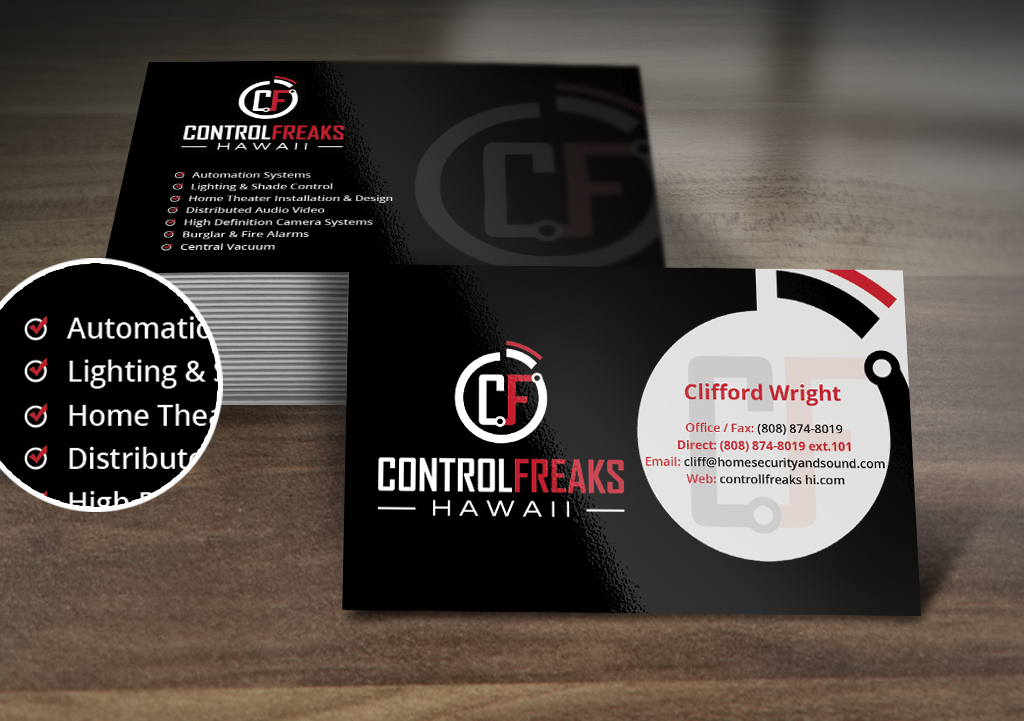 Diseño de Tarjeta de Presentación por Nelsur para Control Freaks Hawaii | Diseño #3975157