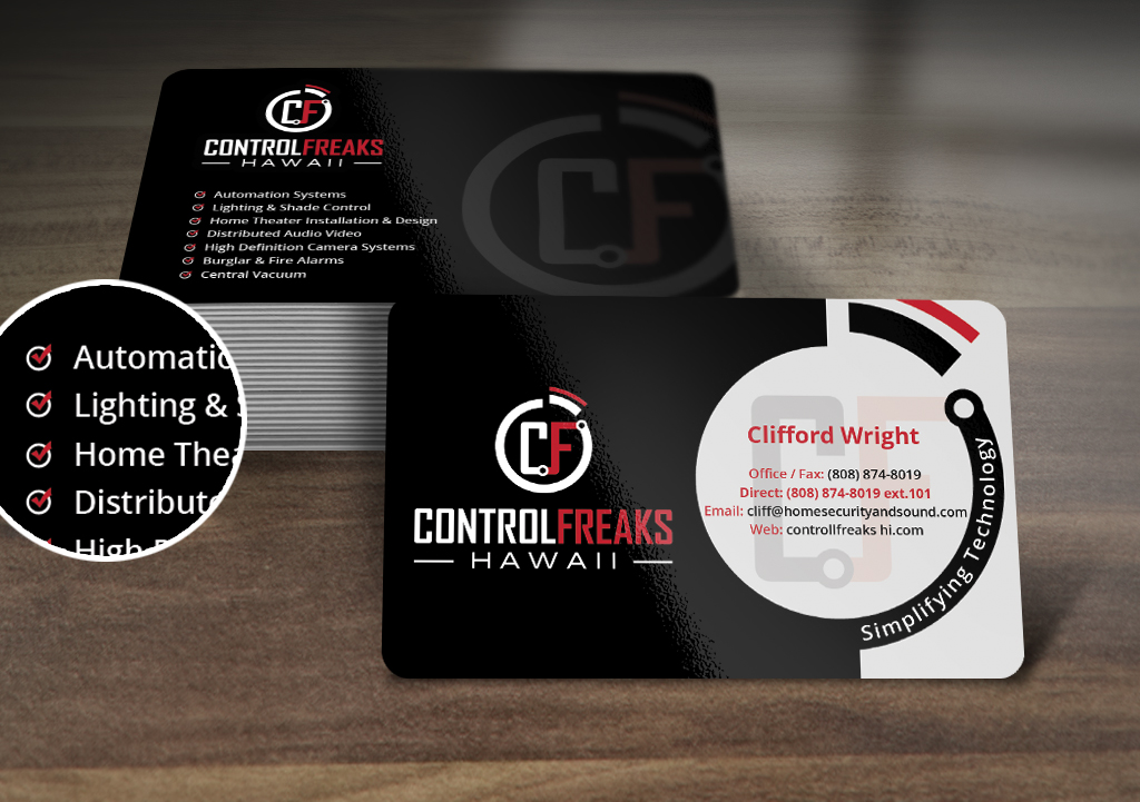 Business Card Design by Nelsur for Control Freaks Hawaii | Design #3976488