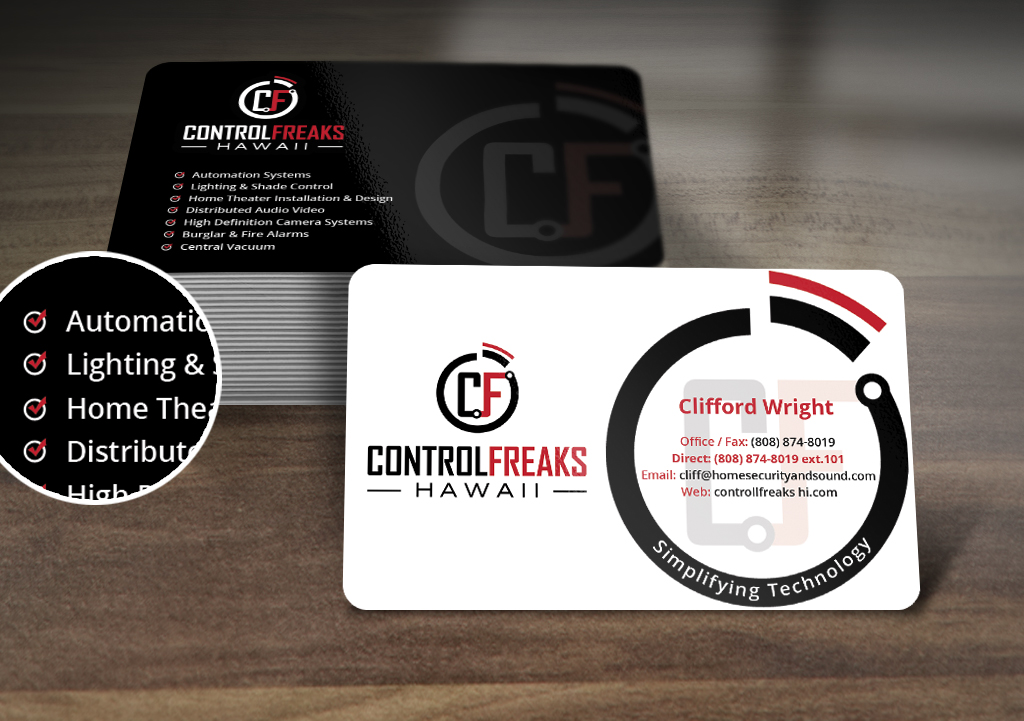 Diseño de Tarjeta de Presentación por Nelsur para Control Freaks Hawaii | Diseño #3976596