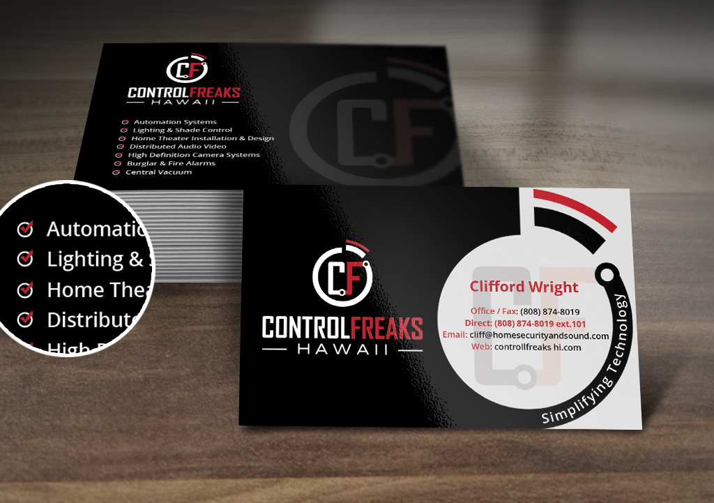 Diseño de Tarjeta de Presentación por Nelsur para Control Freaks Hawaii | Diseño #3978748