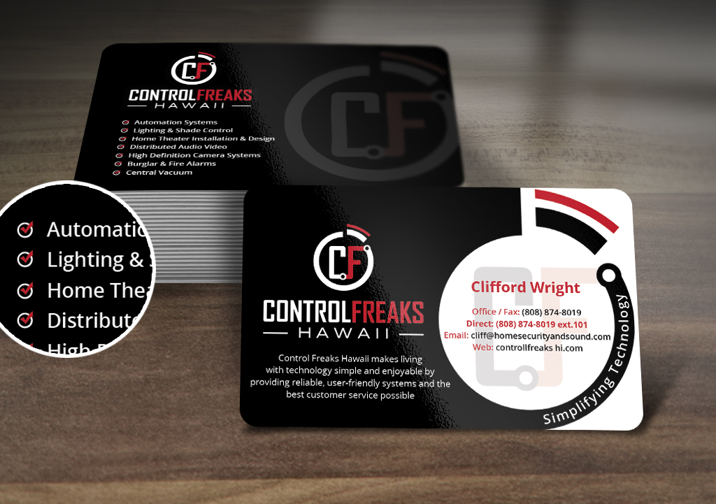 Business Card Design by Nelsur for Control Freaks Hawaii | Design #3978837