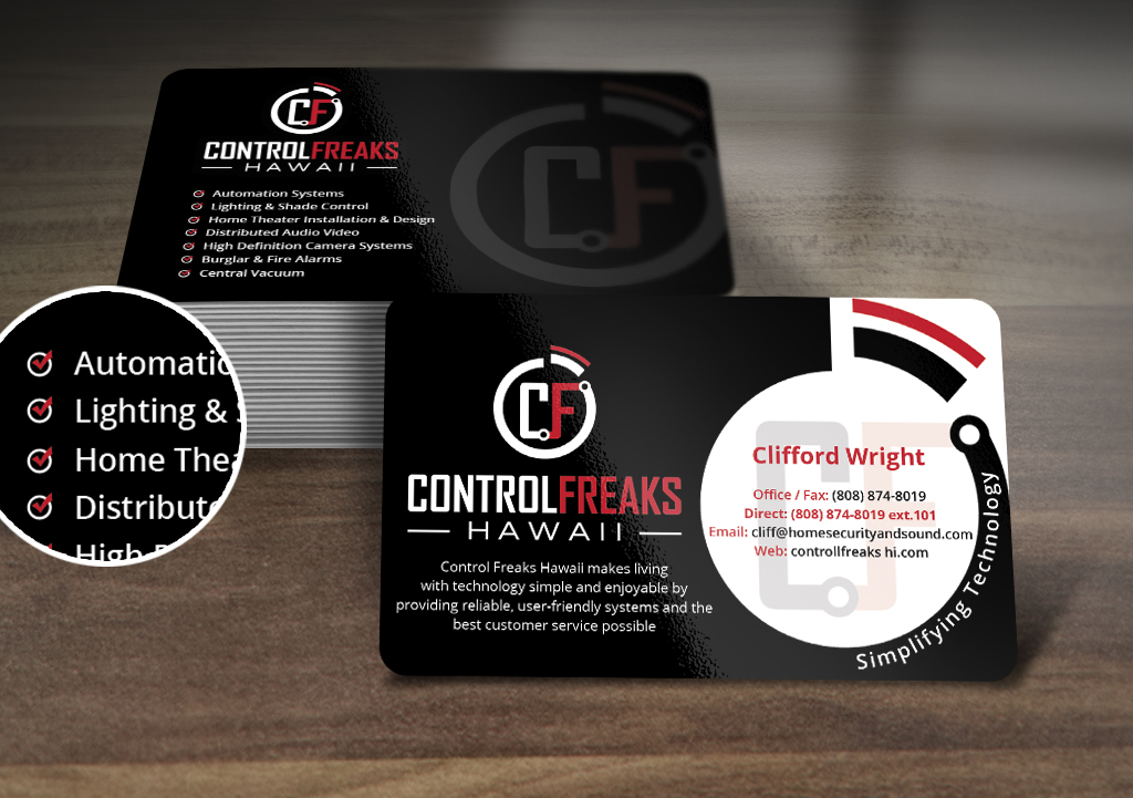 Business Card Design by Nelsur for Control Freaks Hawaii | Design #3978844