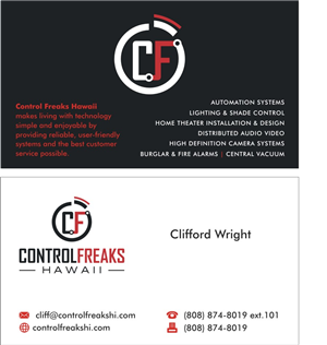 Visitenkarten-Design von Sushma für Control Freaks Hawaii | Design: #4013713