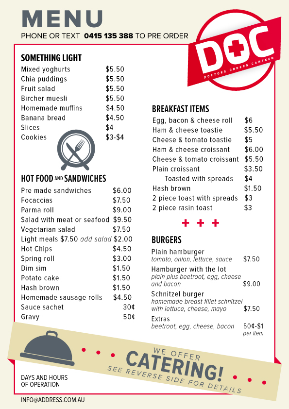 Menu Design by Z_AsInZebra for this project | Design #3807039