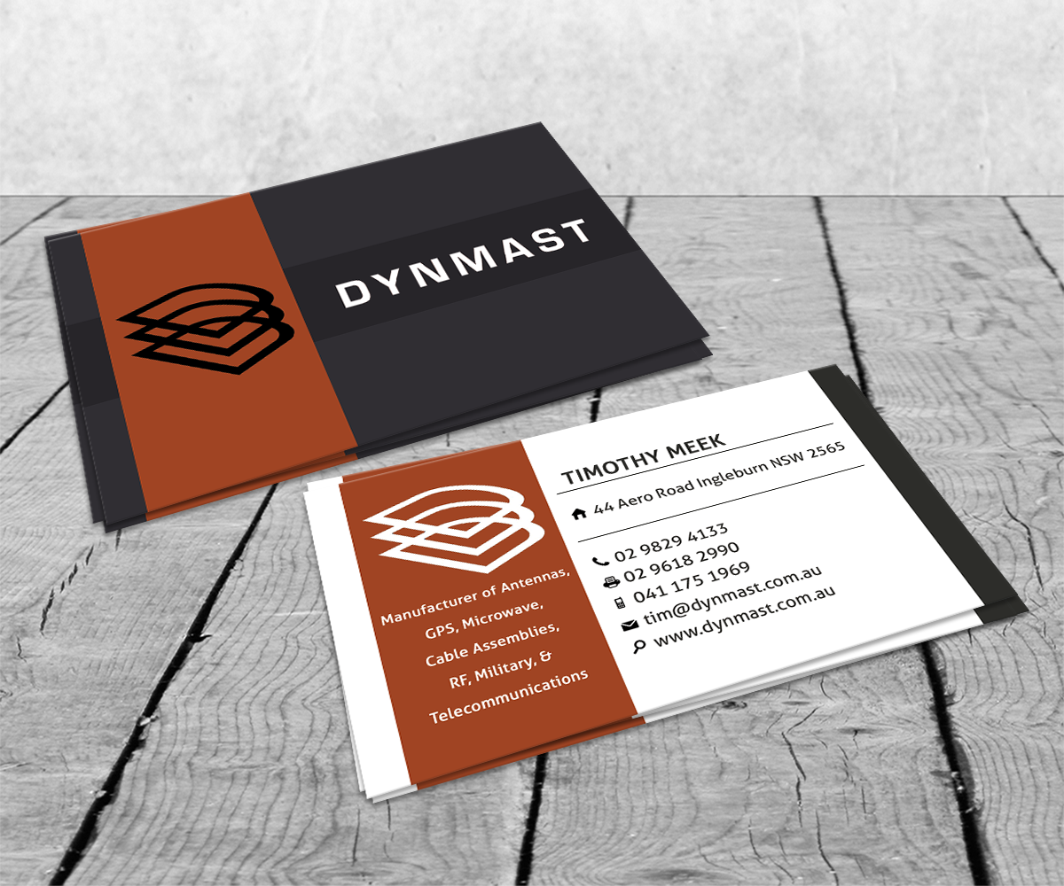 Business Card Design by Sajin for Dynmast Pty Ltd | Design #3837169