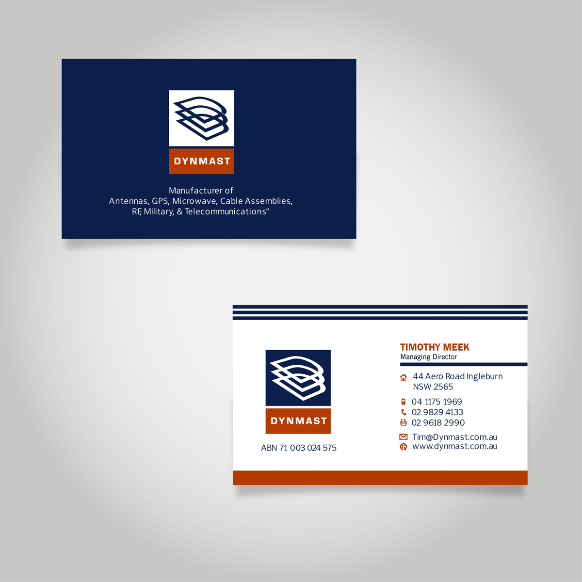 Business Card Design by Shahzad Kashif for Dynmast Pty Ltd | Design #3862961