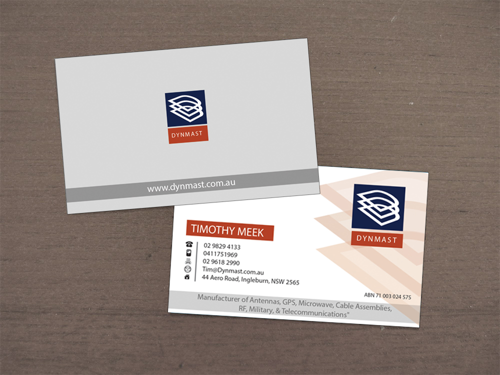 Business Card Design by hmecdesign for Dynmast Pty Ltd | Design #3807525