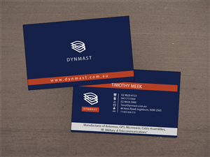 Business Card Design by hmecdesign for Dynmast Pty Ltd | Design #3807666
