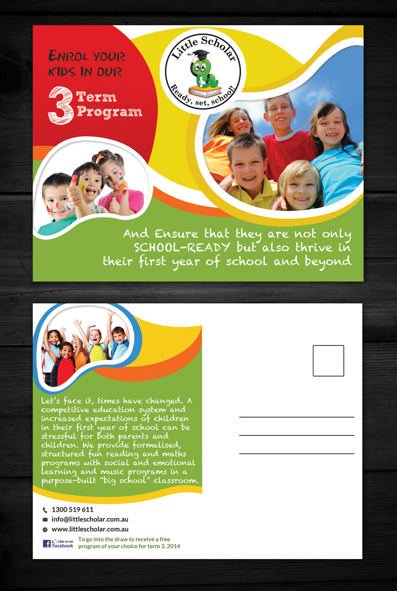 Postcard Design by ESolz Technologies for Little Scholar | Design #3831648