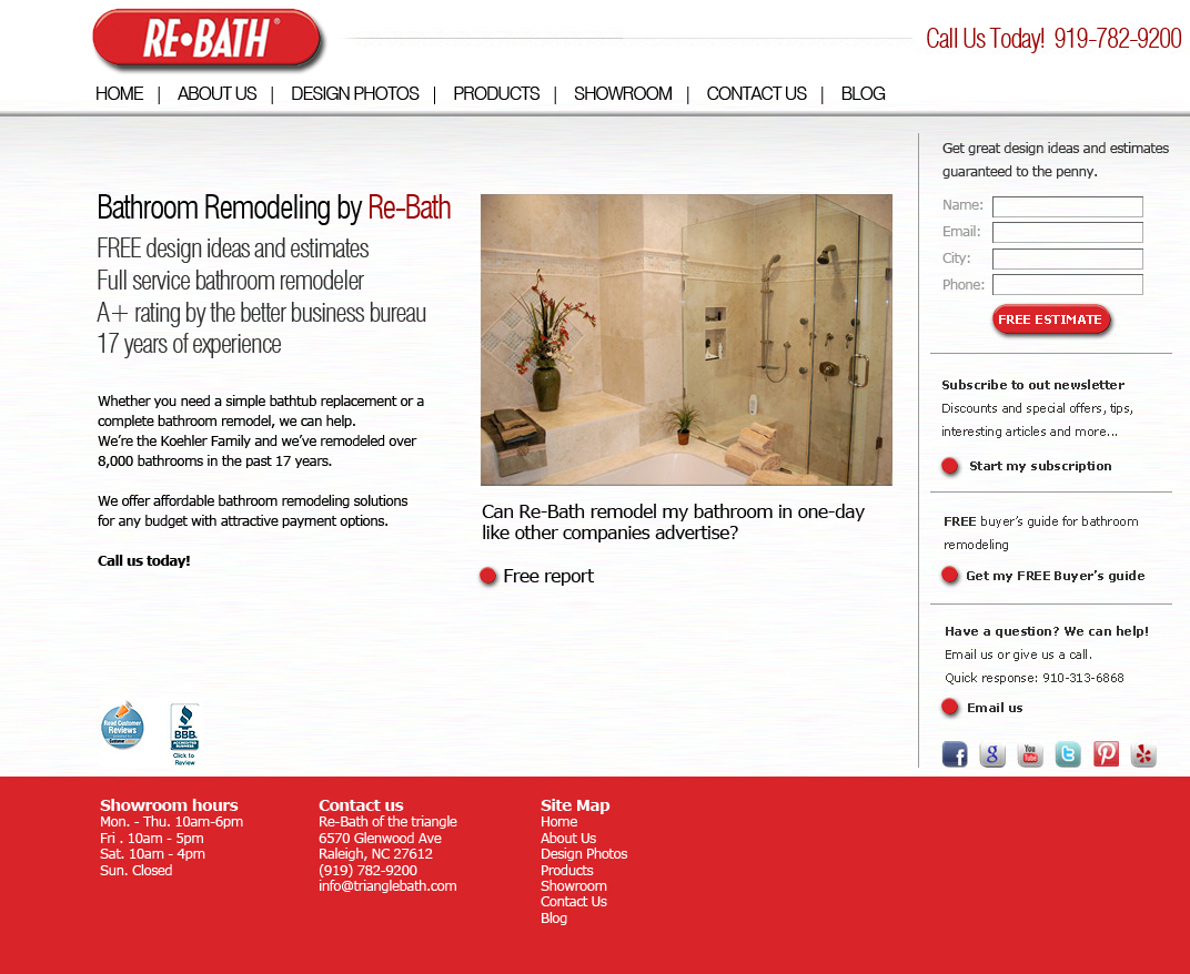 Web Design par mobius6 pour Re-Bath of the Triad Triangle Wilmington | Design #1004494