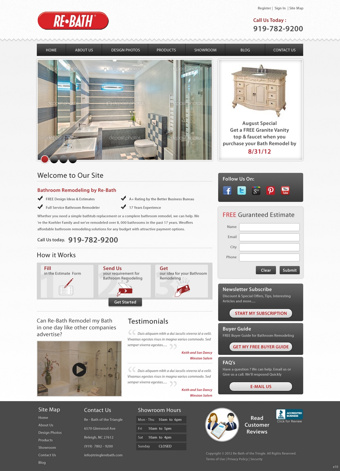 Web Design par pb pour Re-Bath of the Triad Triangle Wilmington | Design #1017957
