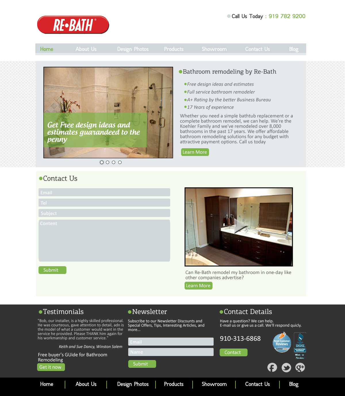Web Design by VangelTzo for Re-Bath of the Triad Triangle Wilmington | Design #1016551