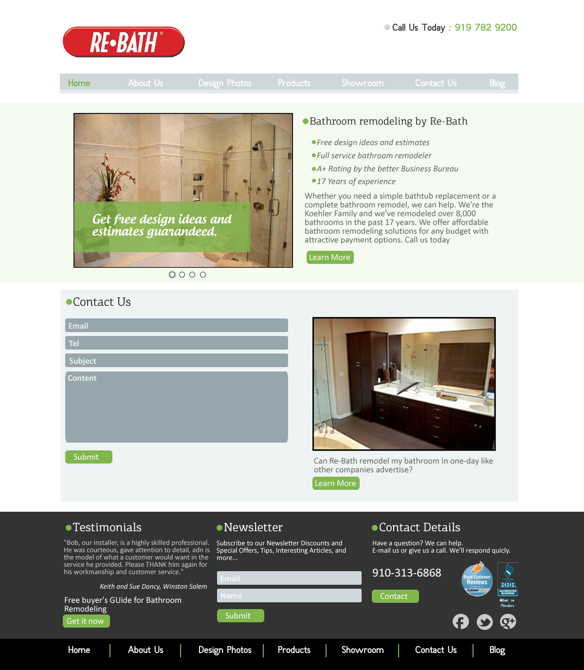 Web Design par VangelTzo pour Re-Bath of the Triad Triangle Wilmington | Design #1016581