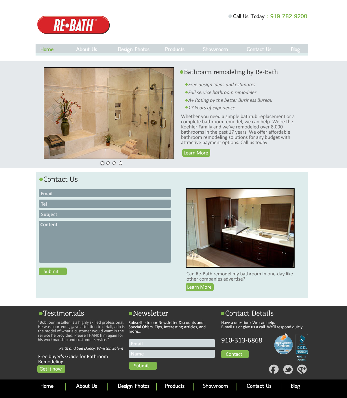 Web Design par VangelTzo pour Re-Bath of the Triad Triangle Wilmington | Design #1017097