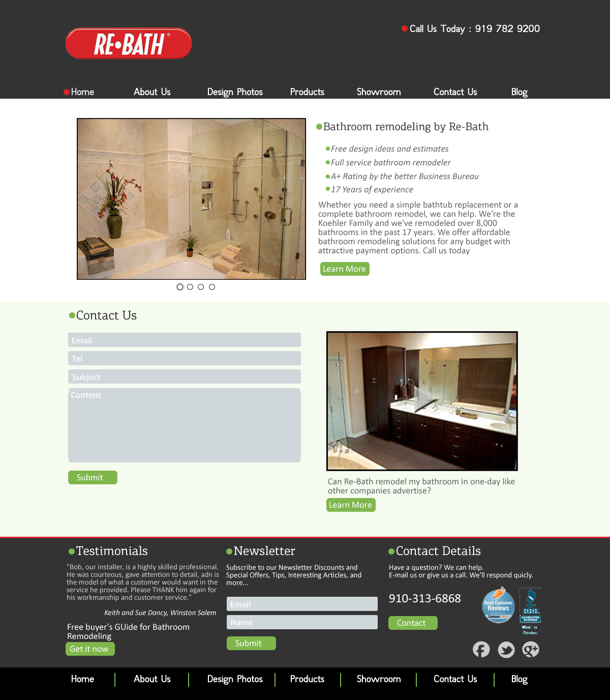Diseño Web por VangelTzo para Re-Bath of the Triad Triangle Wilmington | Diseño #1025207