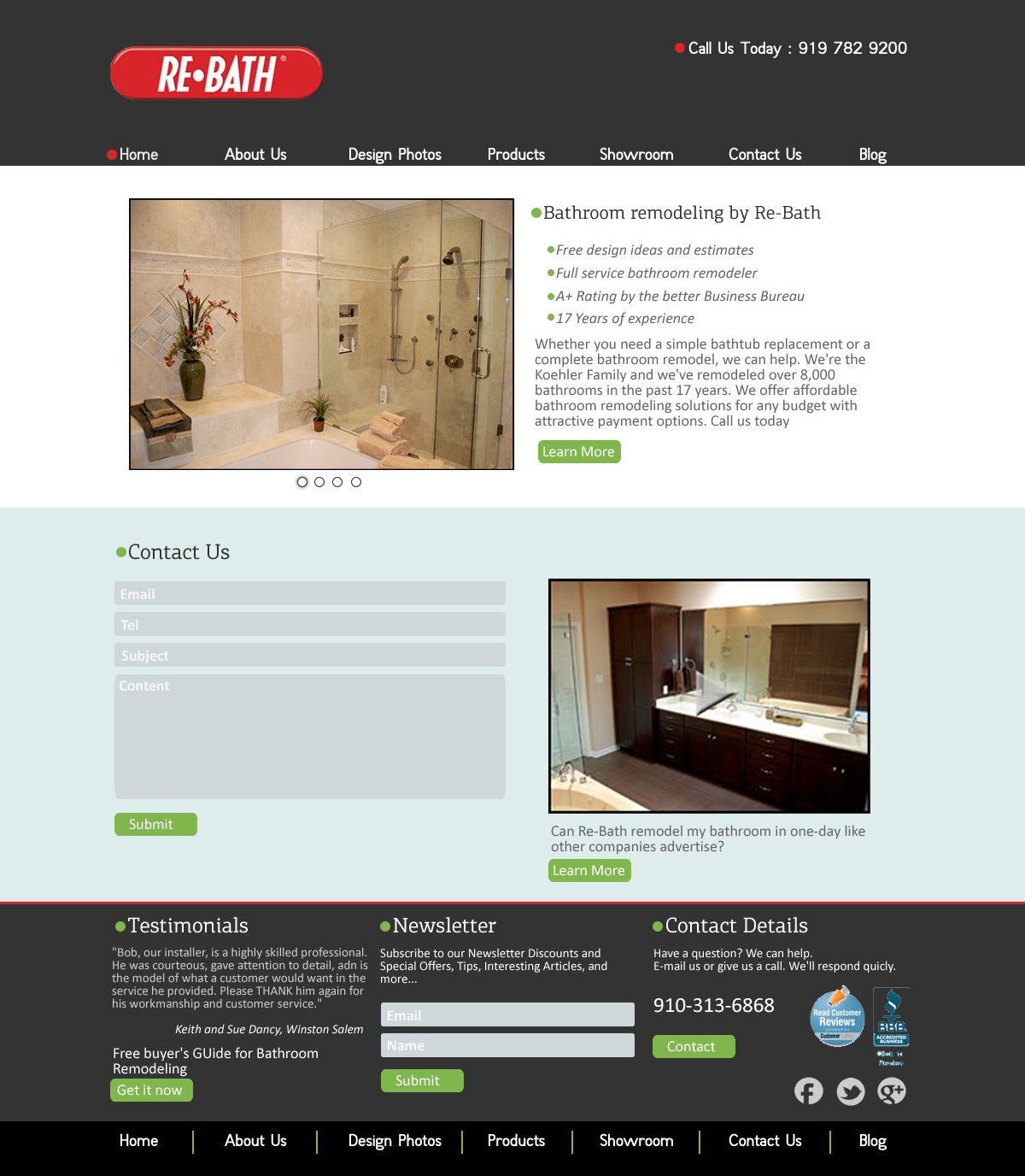 Web Design by VangelTzo for Re-Bath of the Triad Triangle Wilmington | Design #1025234