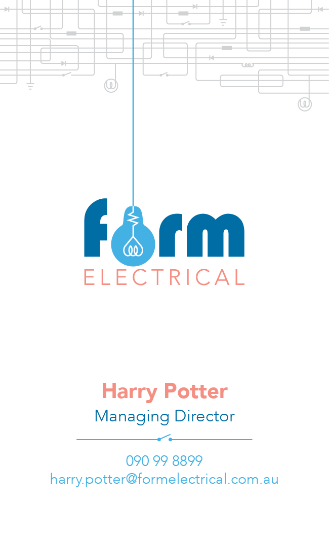 Business Card Design by hailuu for Form Electrical | Design #3811513