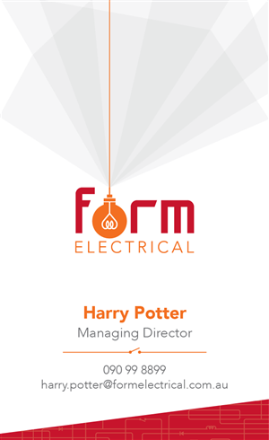 Business Card Design by hailuu for Form Electrical | Design: #3815658