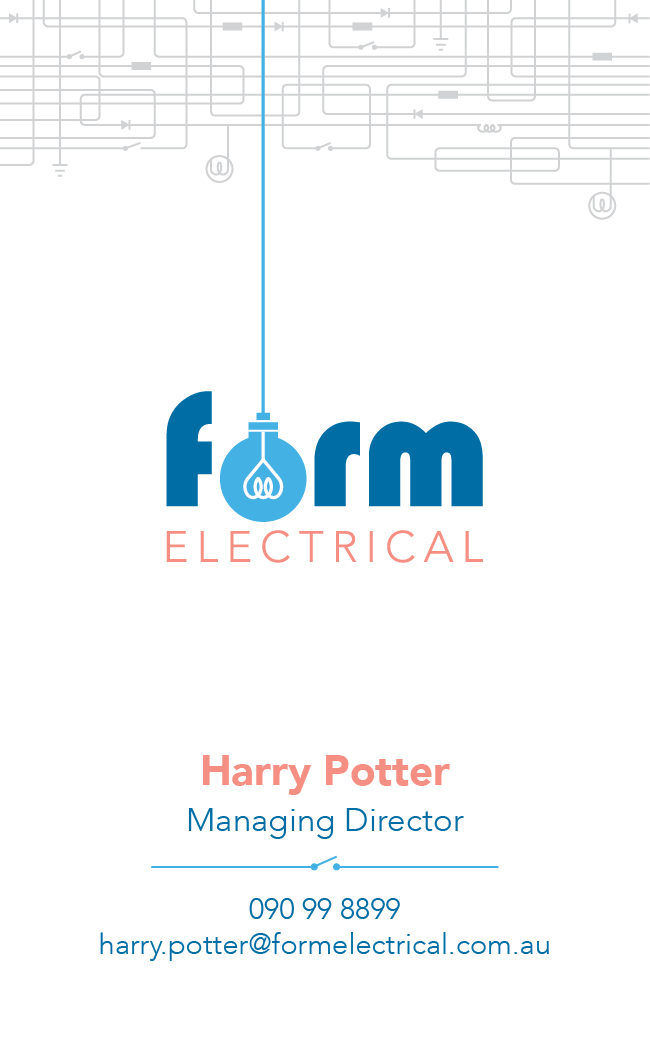 Business Card Design by hailuu for Form Electrical | Design #3821427