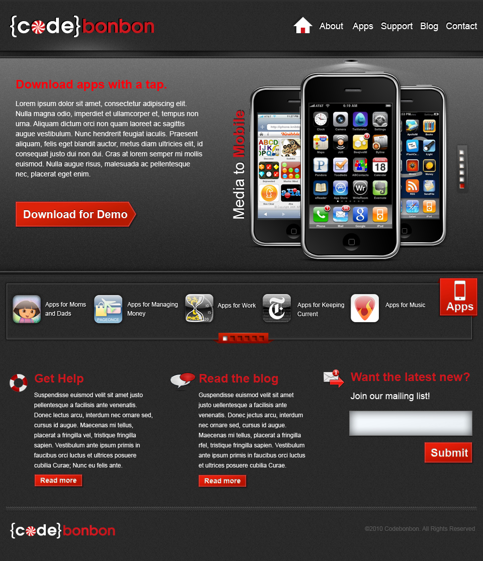 Design de Page d'Accueil par jhingrhed pour CodeBonbon Inc. | Design #128500
