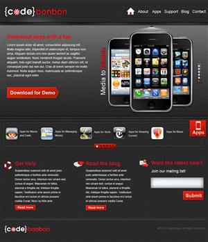 Design de Page d'Accueil par jhingrhed pour CodeBonbon Inc. | Design #128500