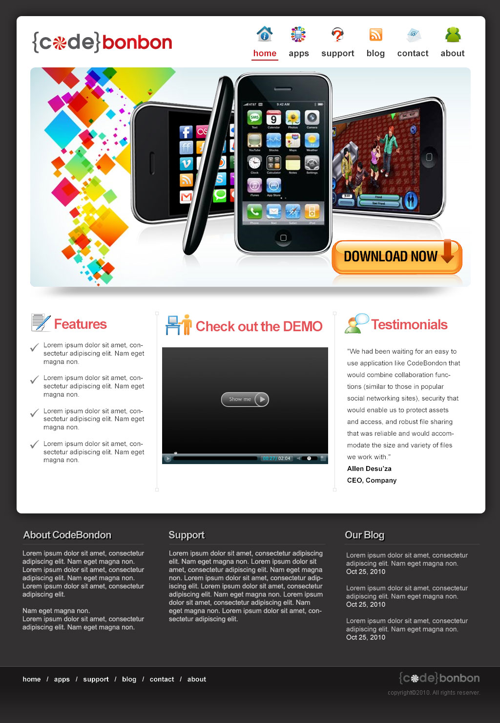 Design de Page d'Accueil par webwinner pour CodeBonbon Inc. | Design #127602