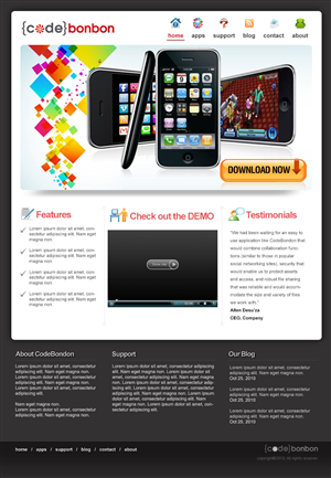 Design de Page d'Accueil par webwinner pour CodeBonbon Inc. | Design : #127602