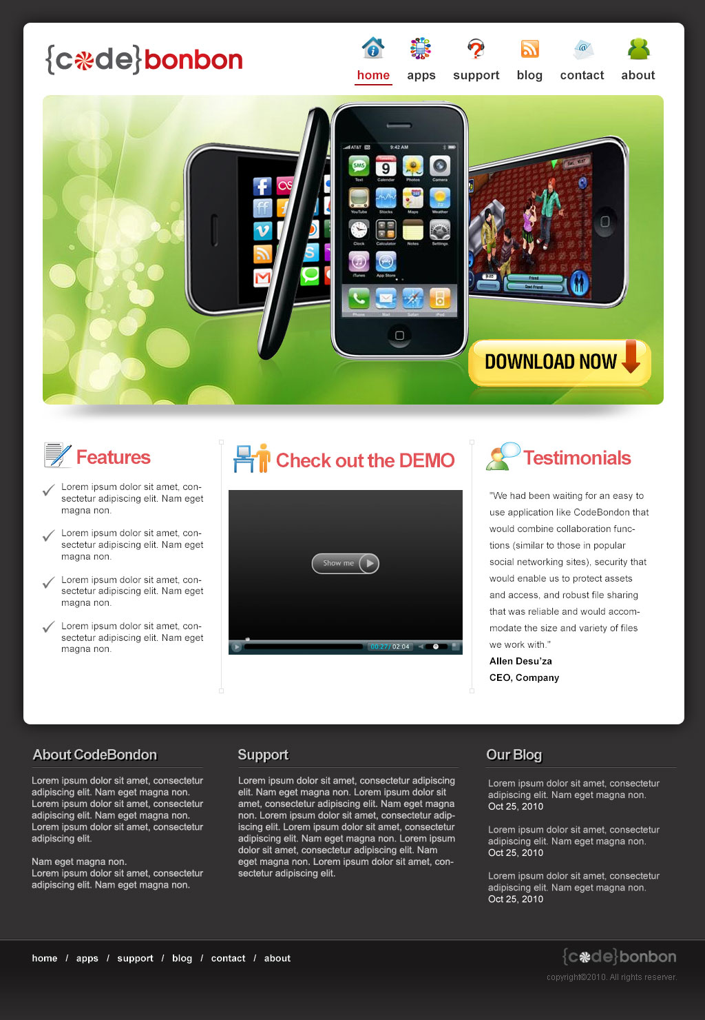 Landing Page Design by webwinner for CodeBonbon Inc. | Design #127603