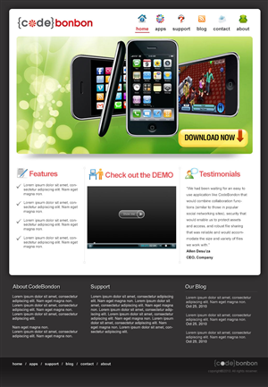 Landing Page Design by webwinner for CodeBonbon Inc. | Design: #127603
