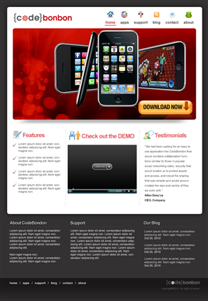 Landing Page Design by webwinner for CodeBonbon Inc. | Design: #127604