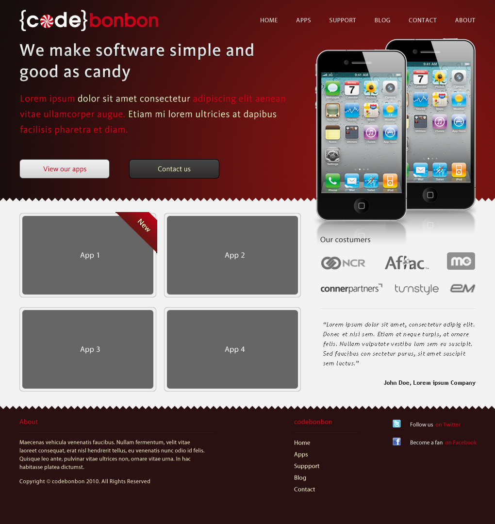 Landing Page Design by sebastianvivaldi for CodeBonbon Inc. | Design #127848