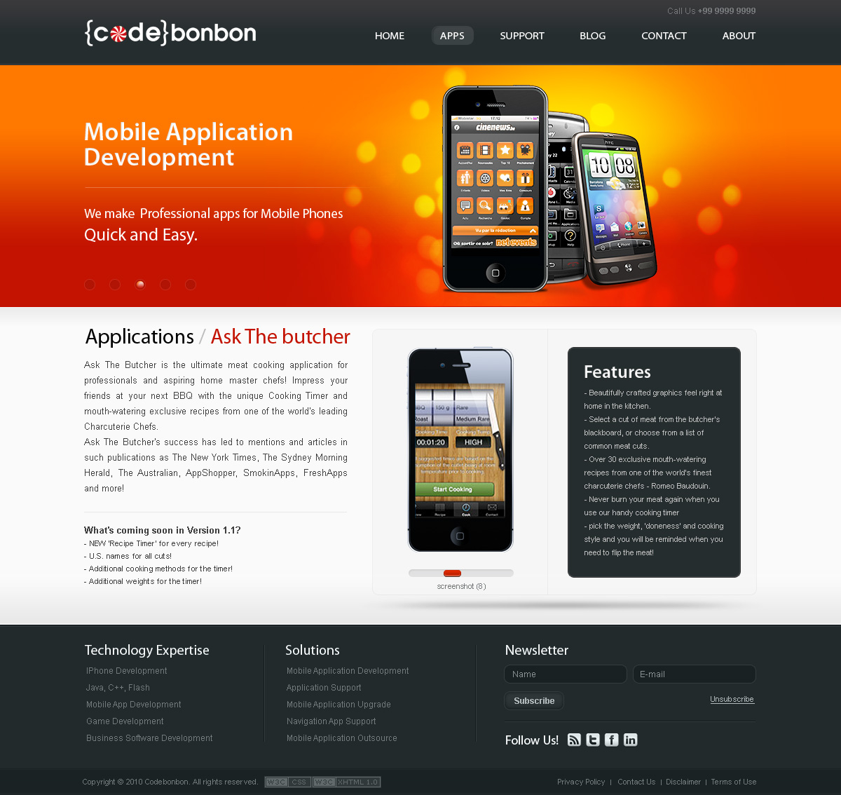 Landing Page Design by B3rko for CodeBonbon Inc. | Design #128422